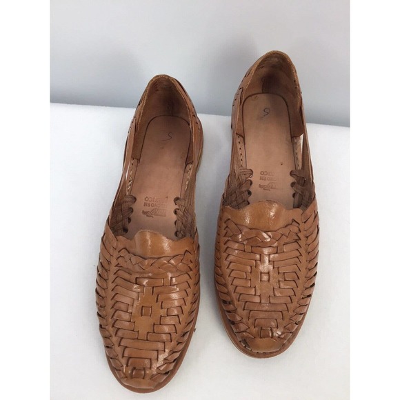 Hecho En Mexico woman shoes size 7 brown leather - Picture 2 of 15